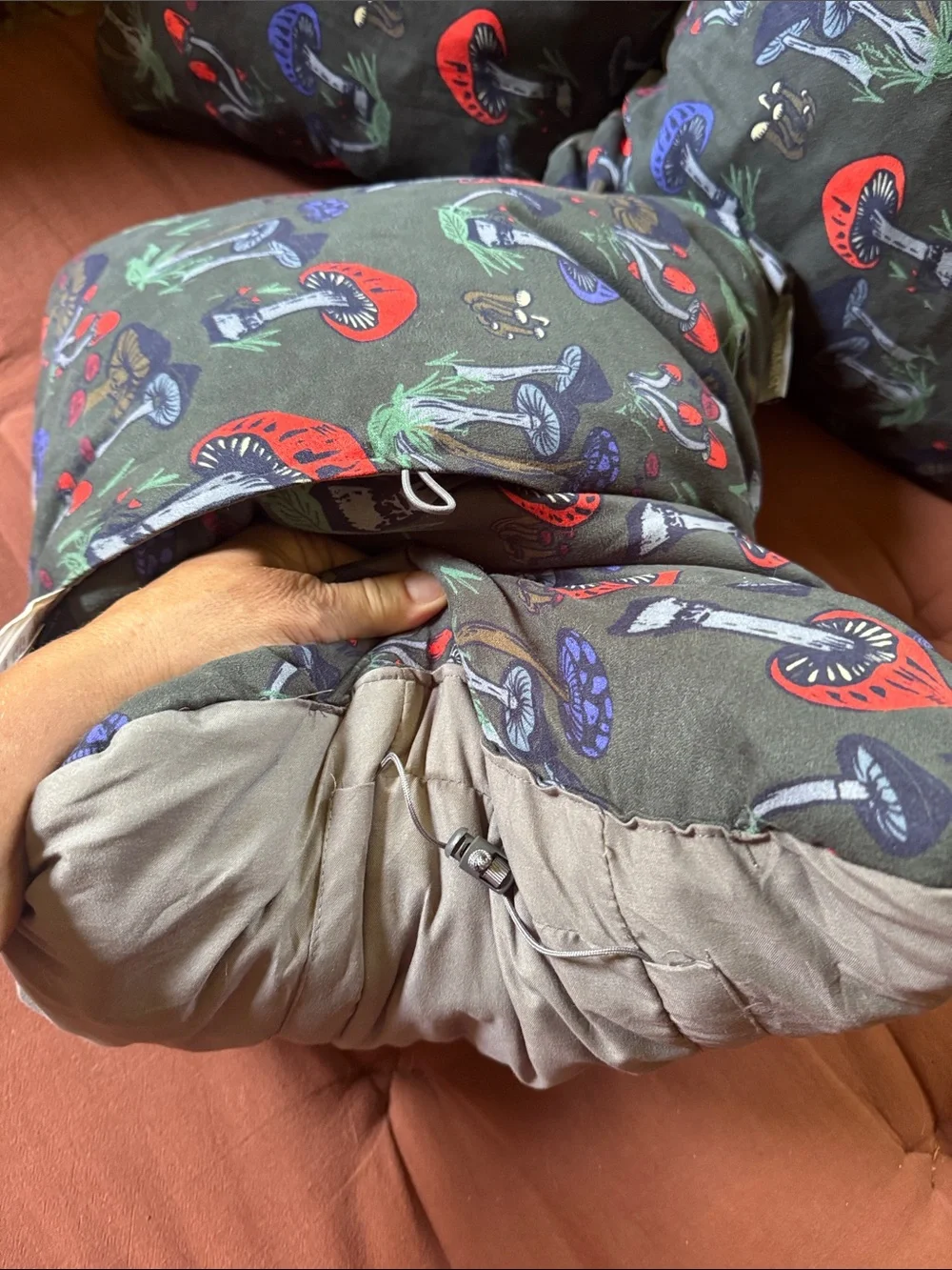 Thermarest pillow compact camping Fun Guy mushrooms large NEW NWT